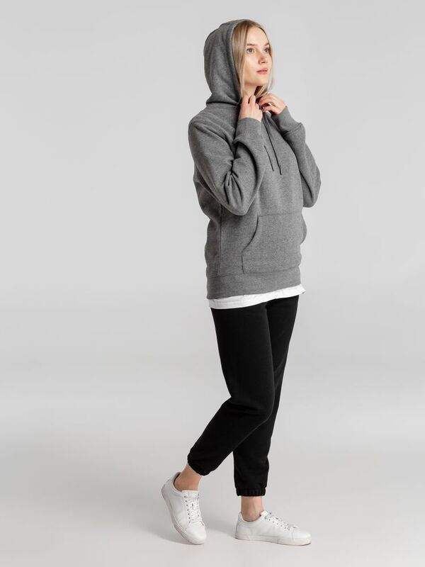 Толстовка с капюшоном унисекс King, темно-серый меланж арт.WU02K623