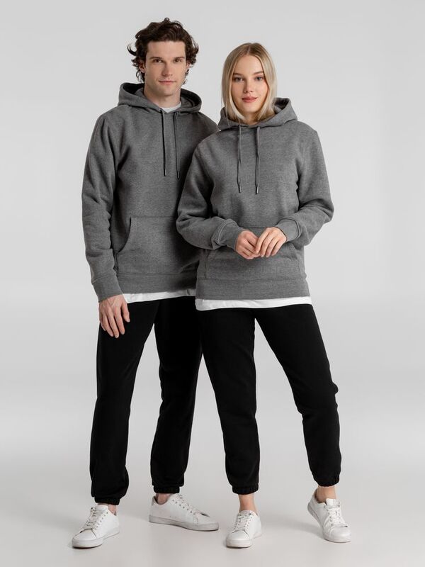 Толстовка с капюшоном унисекс King, темно-серый меланж арт.WU02K623