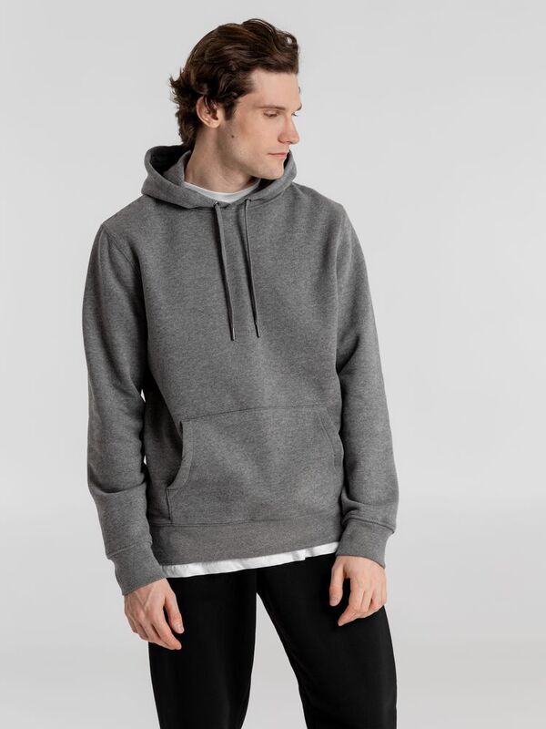 Толстовка с капюшоном унисекс King, темно-серый меланж арт.WU02K623