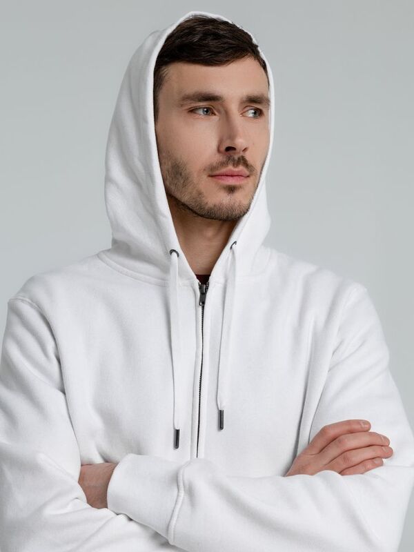 Толстовка на молнии с капюшоном унисекс King, белая арт.WU03K001