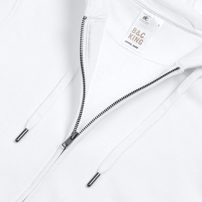 Толстовка на молнии с капюшоном унисекс King, белая арт.WU03K001
