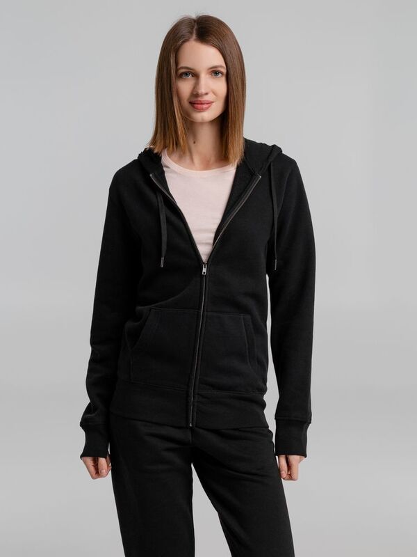 Толстовка на молнии с капюшоном унисекс King, черная арт.WU03K005