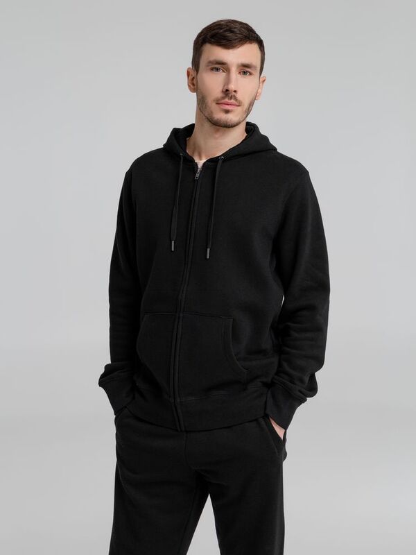 Толстовка на молнии с капюшоном унисекс King, черная арт.WU03K005