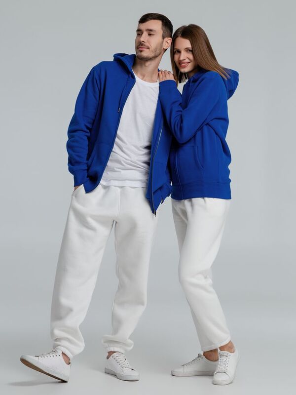 Толстовка на молнии с капюшоном унисекс King, ярко-синяя арт.WU03K453