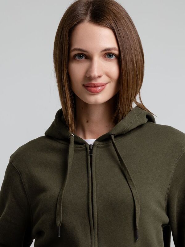 Толстовка на молнии с капюшоном унисекс King, хаки арт.WU03K555