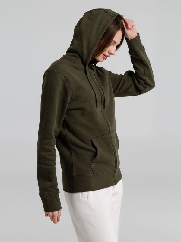 Толстовка на молнии с капюшоном унисекс King, хаки арт.WU03K555