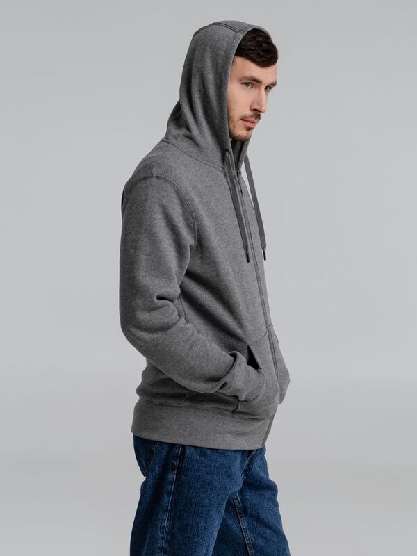Толстовка на молнии с капюшоном унисекс King, темно-серый меланж арт.WU03K623