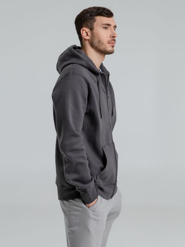 Толстовка на молнии с капюшоном унисекс King, темно-серая арт.WU03K669