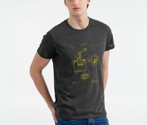 Футболка приталенная Old Patents. Coffee Mill, черный меланж арт.70752.12