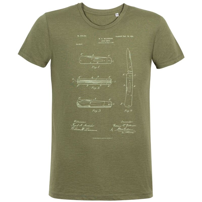 Футболка приталенная Old Patents. Knife, меланж хаки арт.70753.99