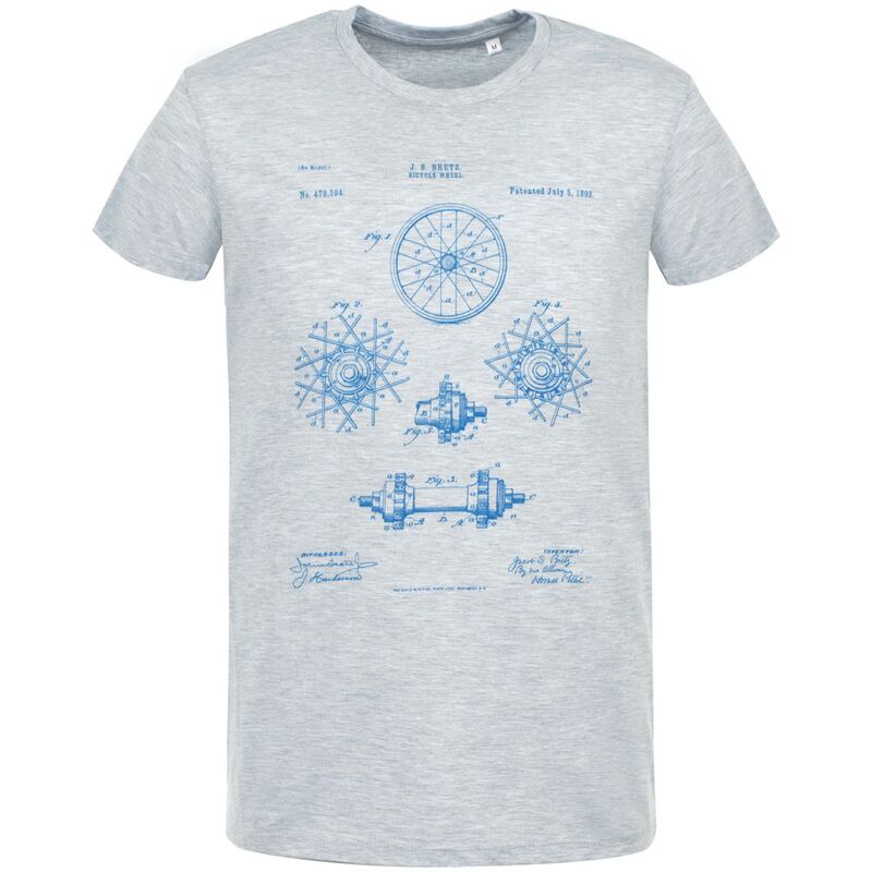 Футболка приталенная Old Patents. Wheel, голубой меланж арт.70755.14