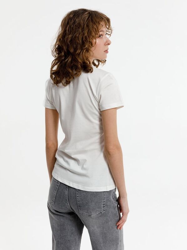 Футболка женская T-bolka Lady, белая (теплый оттенок) арт.1878.61