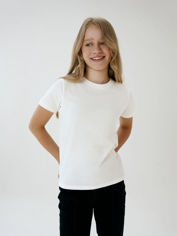 Футболка детская T-Bolka Kids, белая (теплый оттенок) арт.2504.61