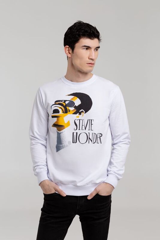 Толстовка &laquo;Меламед. Stevie Wonder&raquo;, белая арт.70918.60