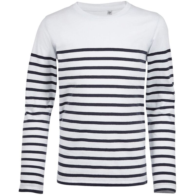 Футболка детская с длинным рукавом Matelot LSL Kids, белая с синим арт.03101904