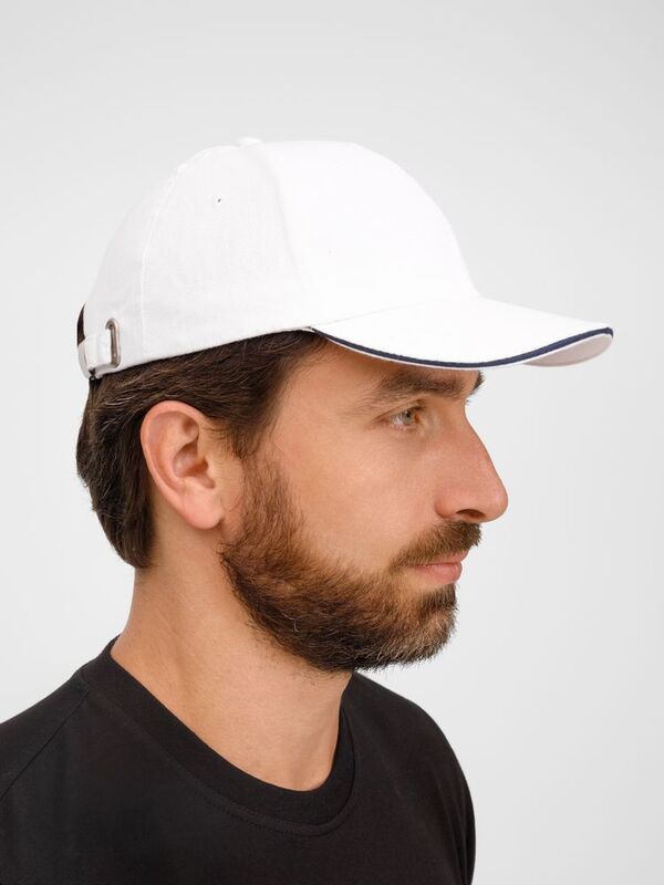 Бейсболка Buffalo, белая с темно-синим арт.6404.64