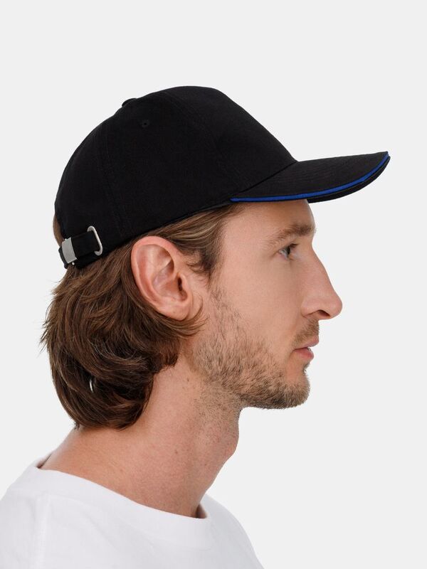 Бейсболка Long Beach, черная с ярко-синим арт.00594916TUN