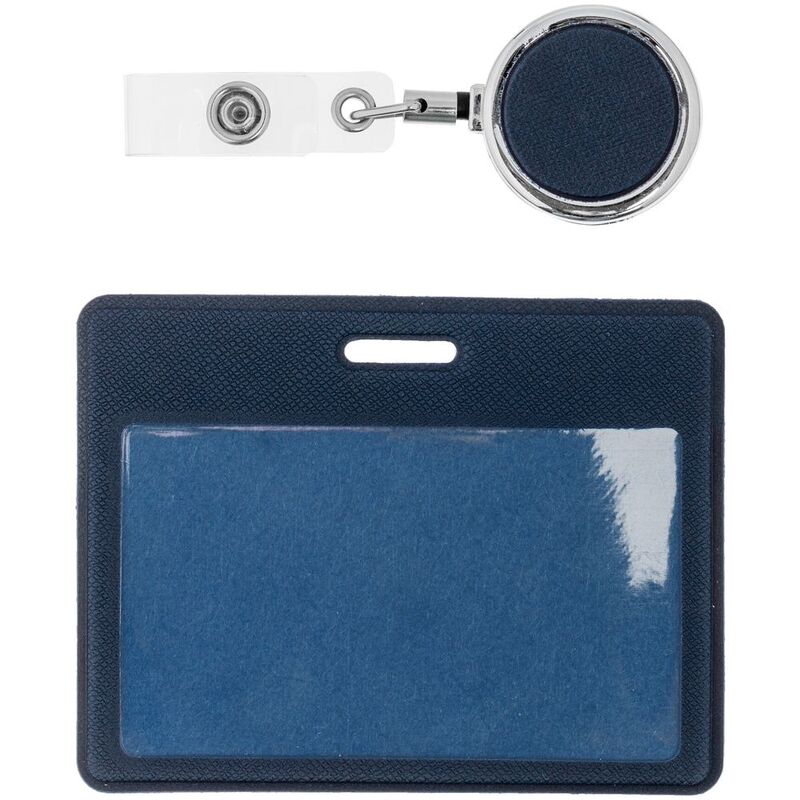 Чехол для карточки с ретрактором Devon, синий арт.11645.40