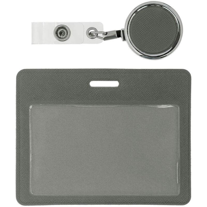Чехол для карточки с ретрактором Devon, серый арт.11645.10