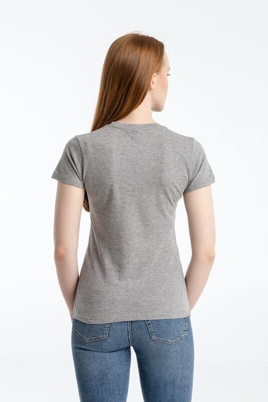 Футболка женская &laquo;Ты у меня вот здесь&raquo;, серый меланж арт.70889.11