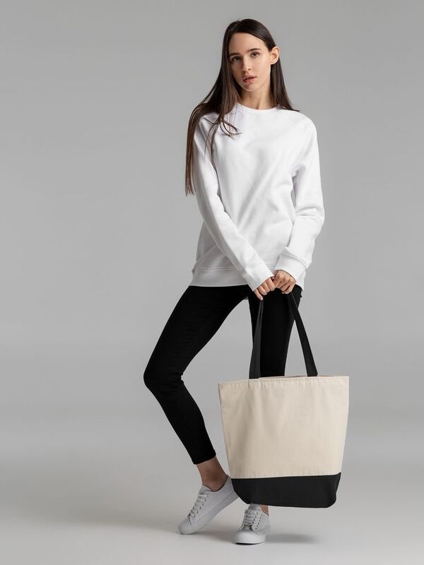 Сумка для покупок на молнии Shopaholic Zip, неокрашенная с черным арт.11683.30