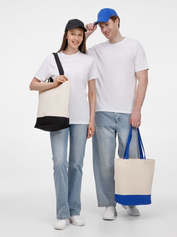 Сумка для покупок на молнии Shopaholic Zip, неокрашенная с синим арт.11683.44