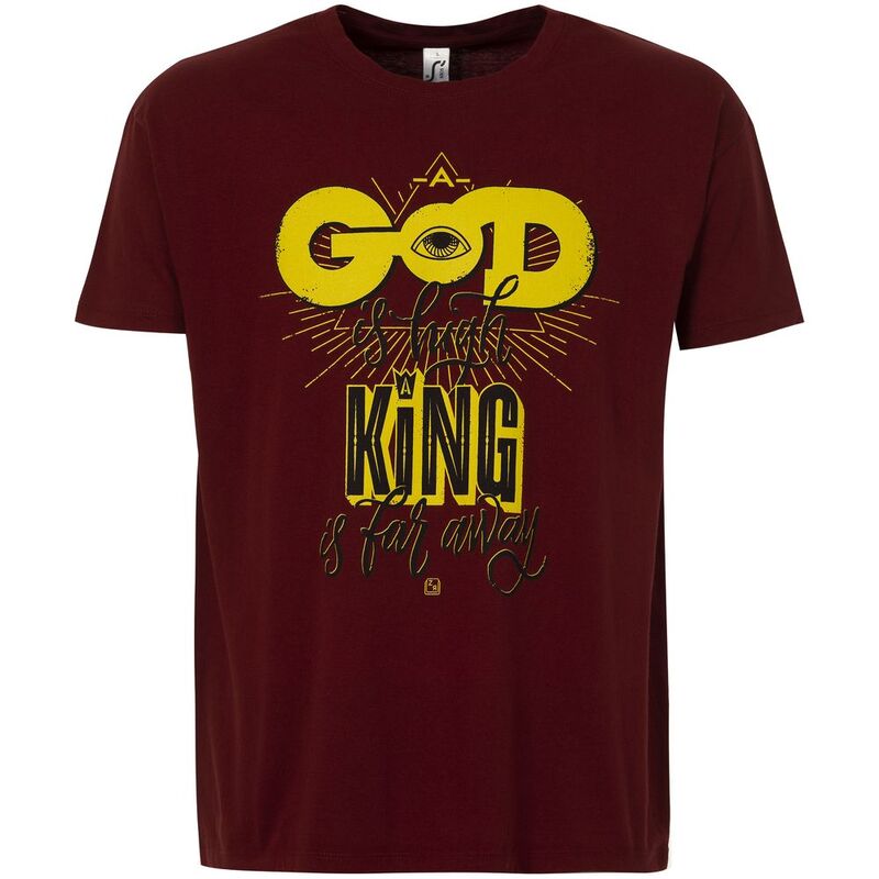 Футболка A God is High, гранатово-красная арт.70965.51
