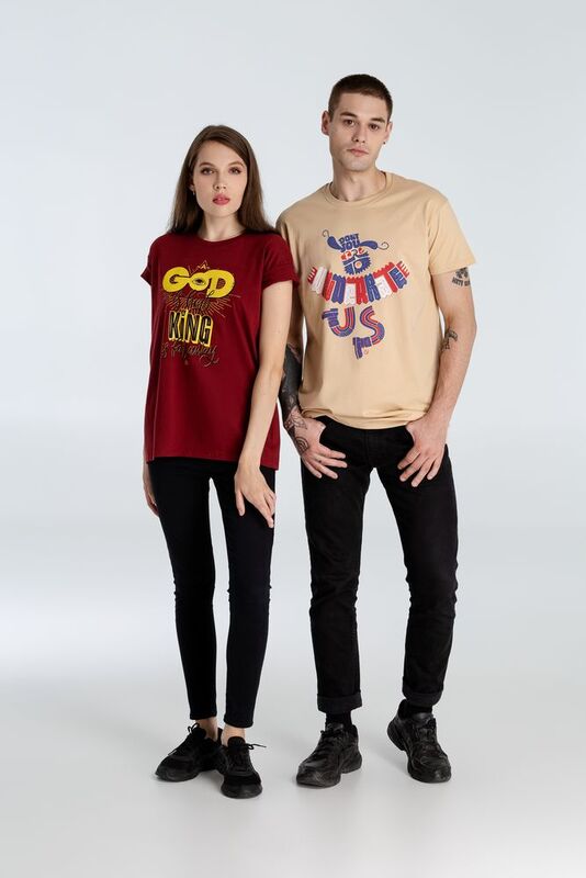 Футболка A God is High, гранатово-красная арт.70965.51