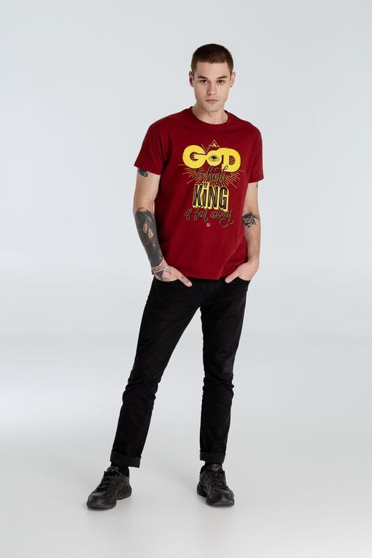 Футболка A God is High, гранатово-красная арт.70965.51