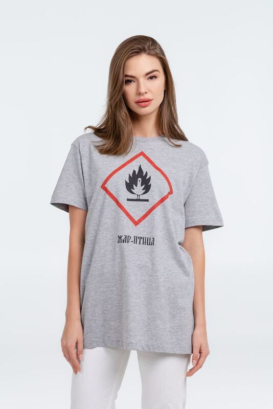 Футболка &laquo;Жар-птица&raquo;, серый меланж арт.71008.11