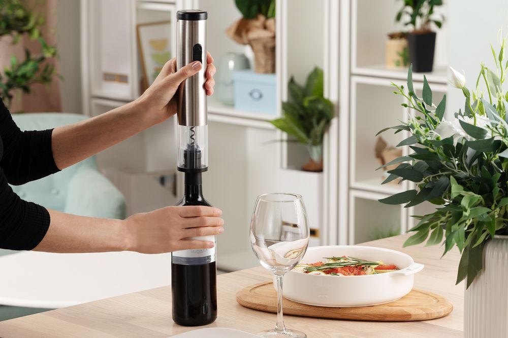 Электрический штопор с ножом для фольги Avanti, серебристый арт.12383.11