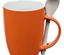 Кружка с ложкой Cheer Up, ver.2, оранжевая арт.14665.20
