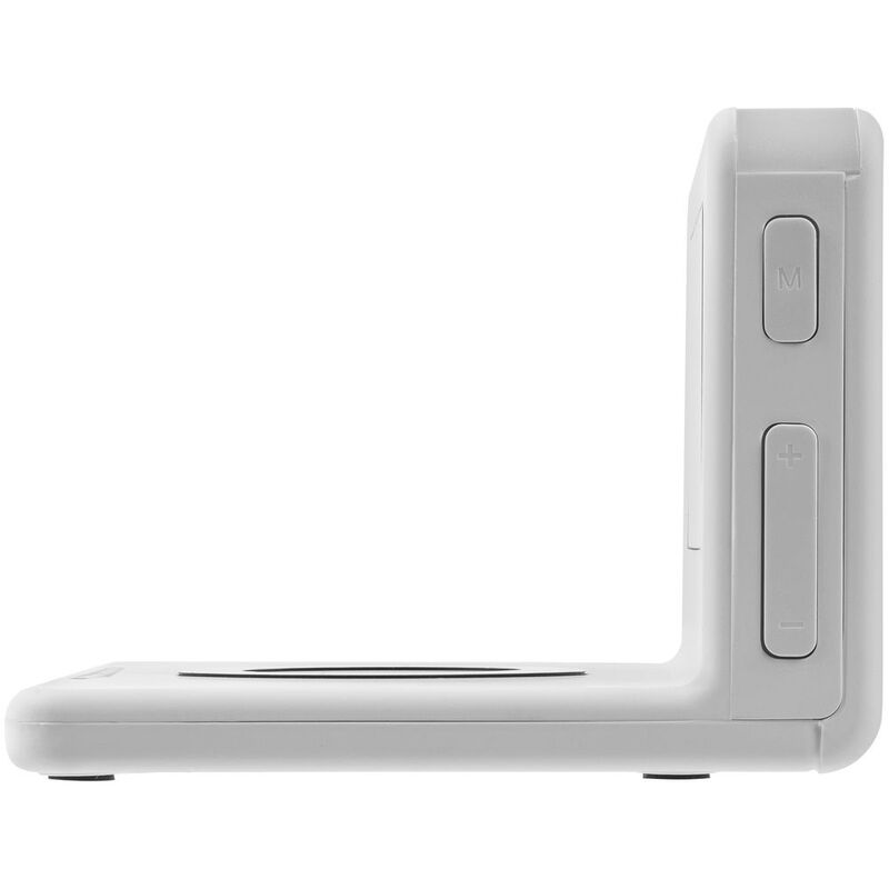 Часы настольные с беспроводным зарядным устройством Pitstop, белые арт.11879.60