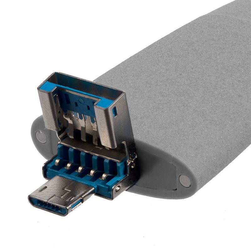 Флешка Pebble Universal, USB 3.0, серая, 64 Гб арт.15810.04