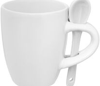 Кофейная кружка Pairy с ложкой, белая арт.13138.60