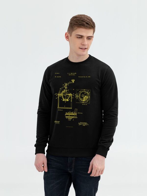 Свитшот Old Patents. Coffee Mill, черный арт.71162.30
