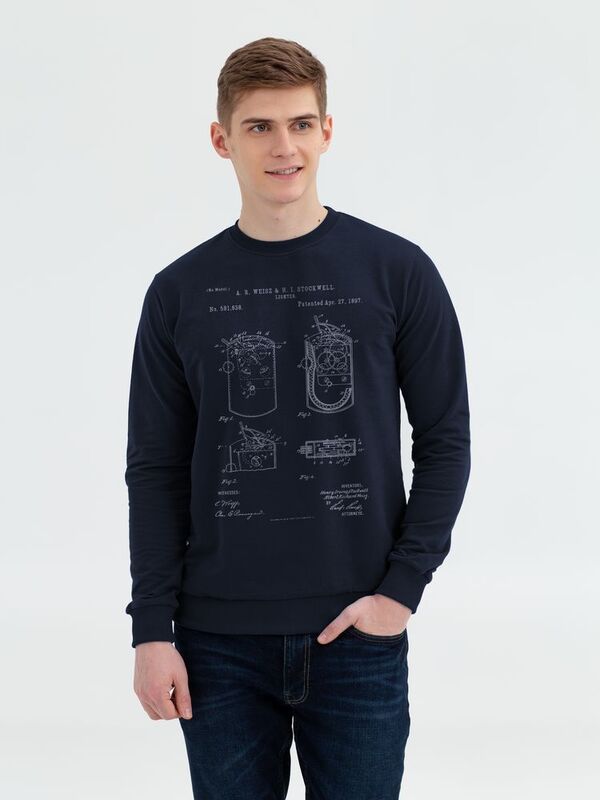 Свитшот Old Patents. Lighter, темно-синий арт.71162.40