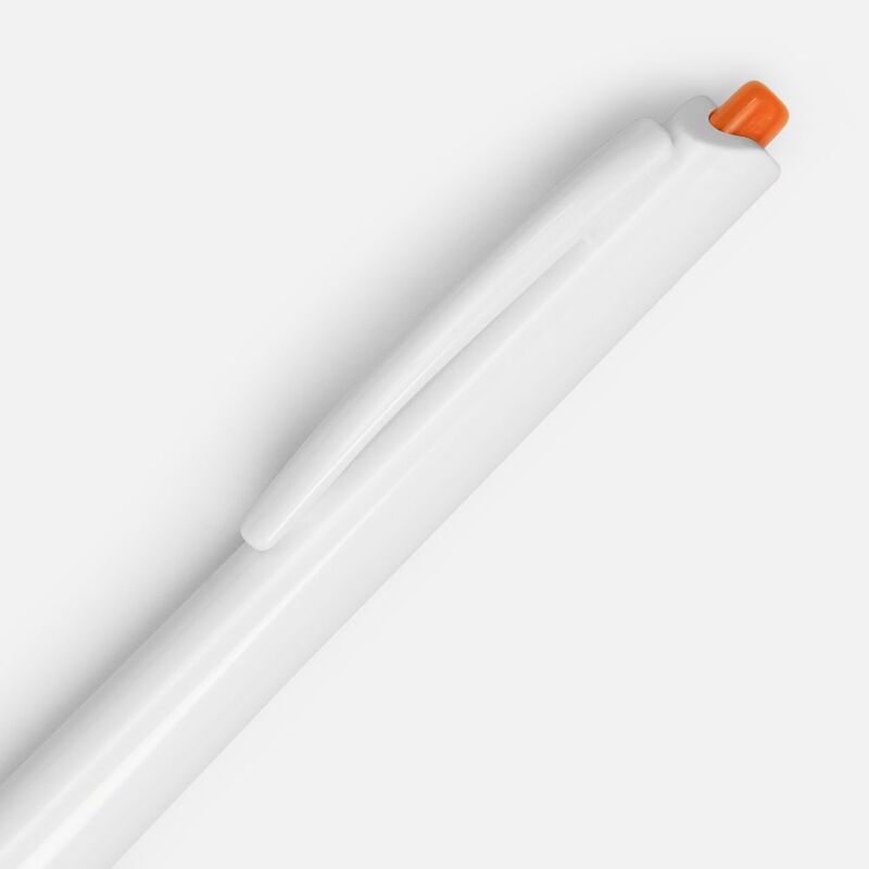 Ручка шариковая Tick, белая с оранжевым арт.15906.62