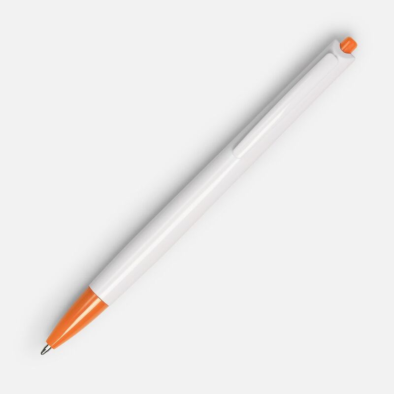 Ручка шариковая Tick, белая с оранжевым арт.15906.62