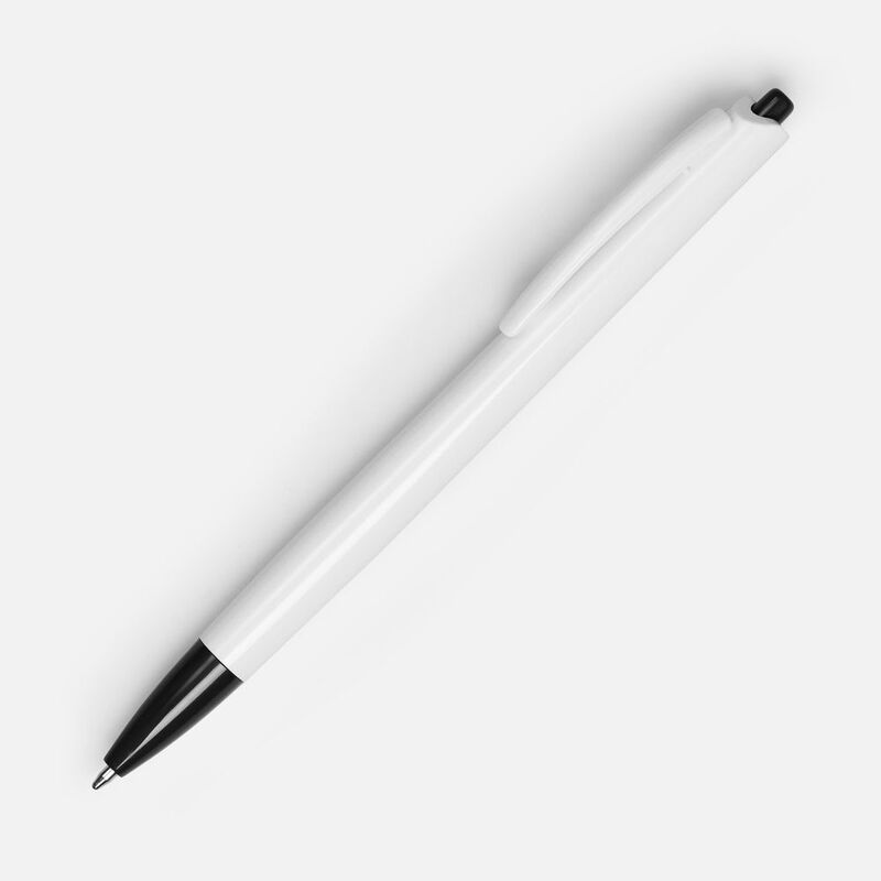 Ручка шариковая Tick, белая с черным арт.15906.63