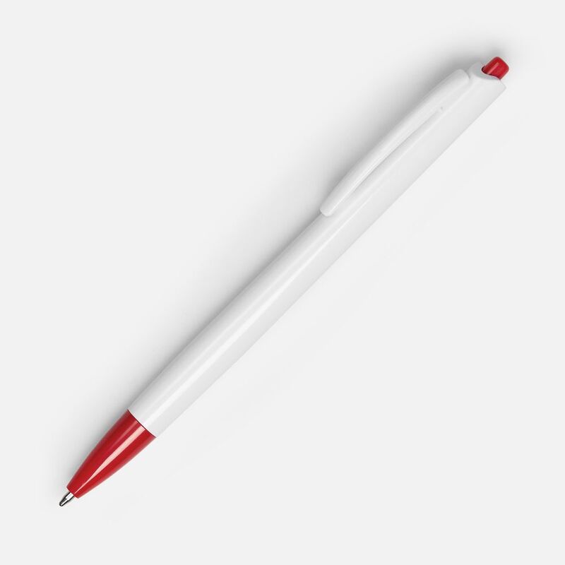 Ручка шариковая Tick, белая с красным арт.15906.65