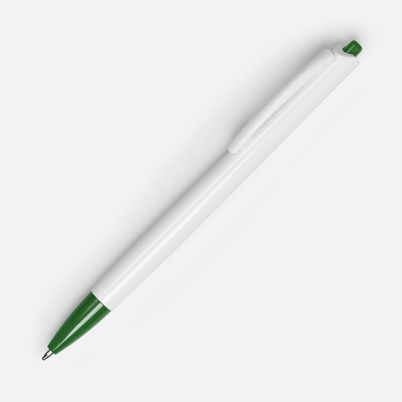 Ручка шариковая Tick, белая с зеленым арт.15906.69