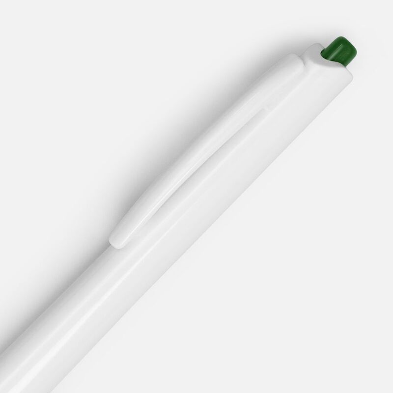 Ручка шариковая Tick, белая с зеленым арт.15906.69