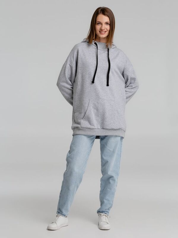 Худи оверсайз &laquo;Чистая соль&raquo;, серый меланж арт.71171.11