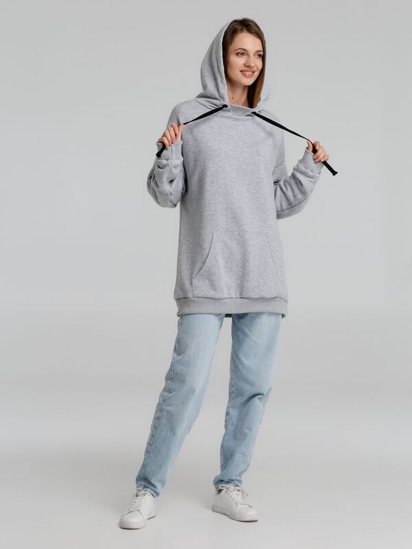Худи оверсайз &laquo;Чистая соль&raquo;, серый меланж арт.71171.11