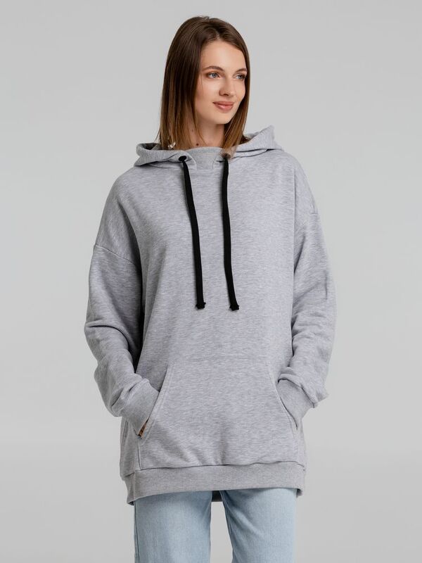 Худи оверсайз &laquo;Чистая соль&raquo;, серый меланж арт.71171.11