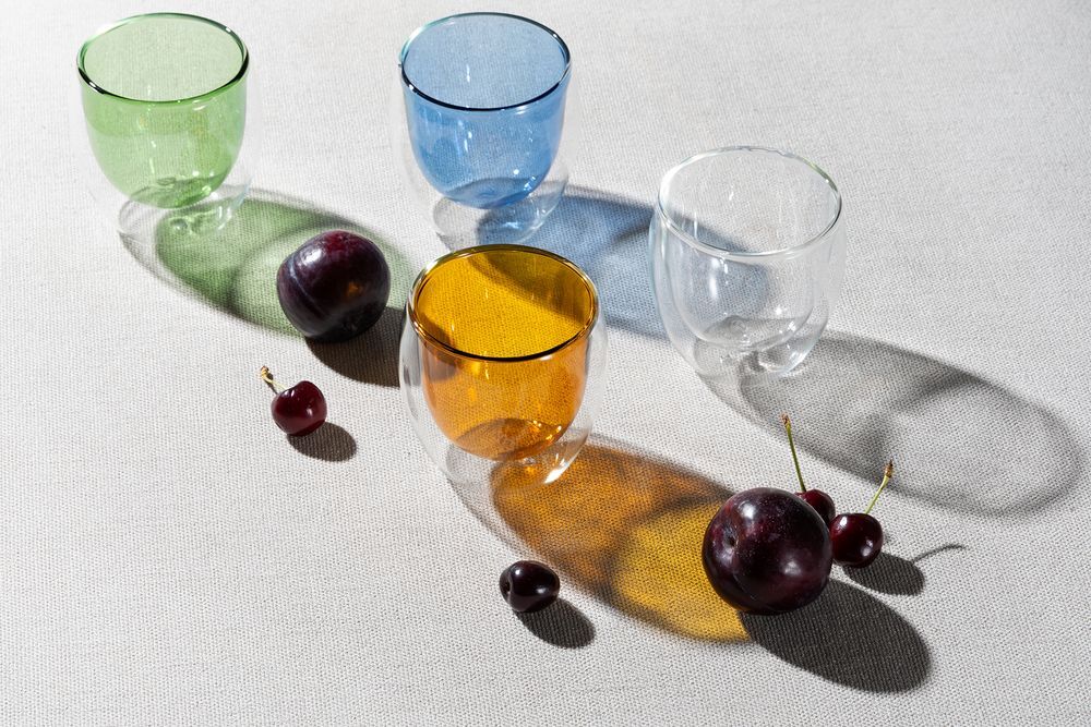 Стакан с двойными стенками Glass Bubble, желтый арт.5676.80