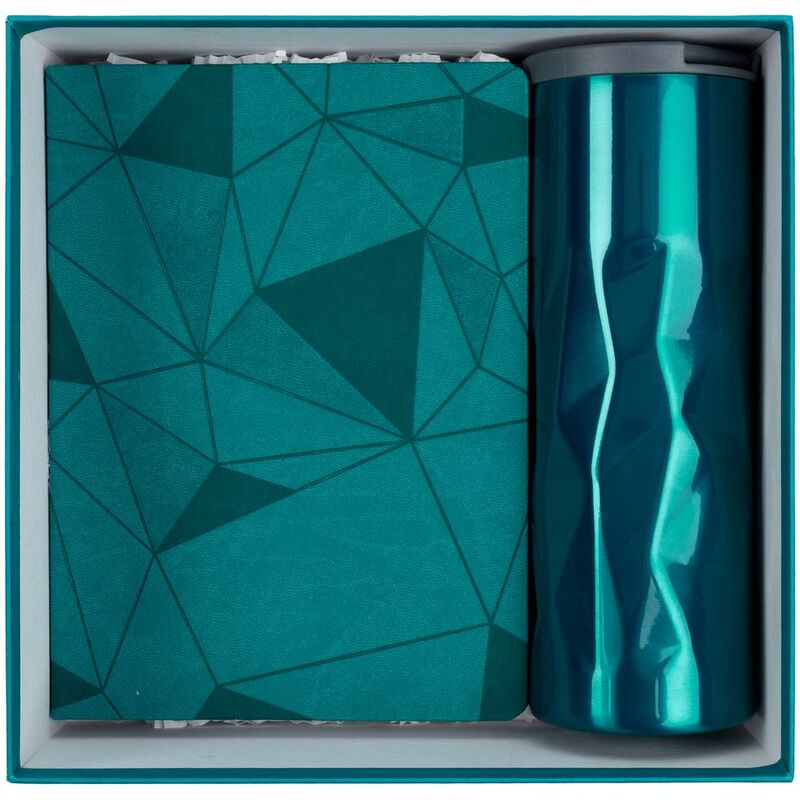 Набор Gems: ежедневник и термостакан, бирюзовый арт.12931.49