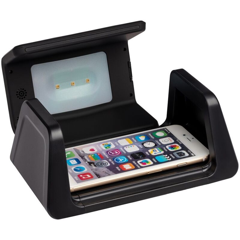 Настольный стерилизатор с беспроводной зарядкой и часами UV Depot, черный арт.13198.30