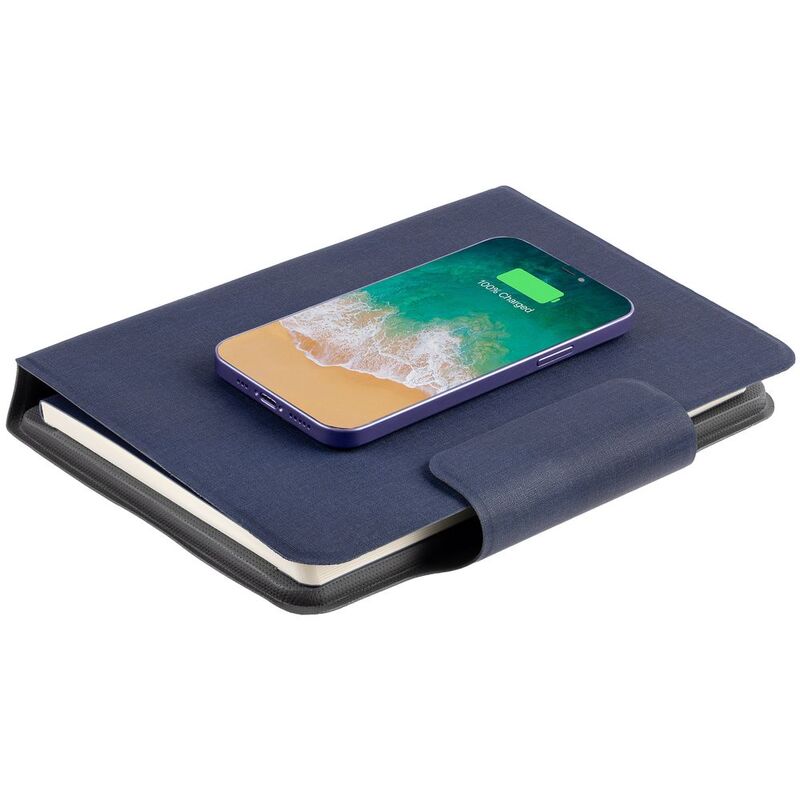 Органайзер с блокнотом и аккумулятором Oiro, синий арт.22001.40